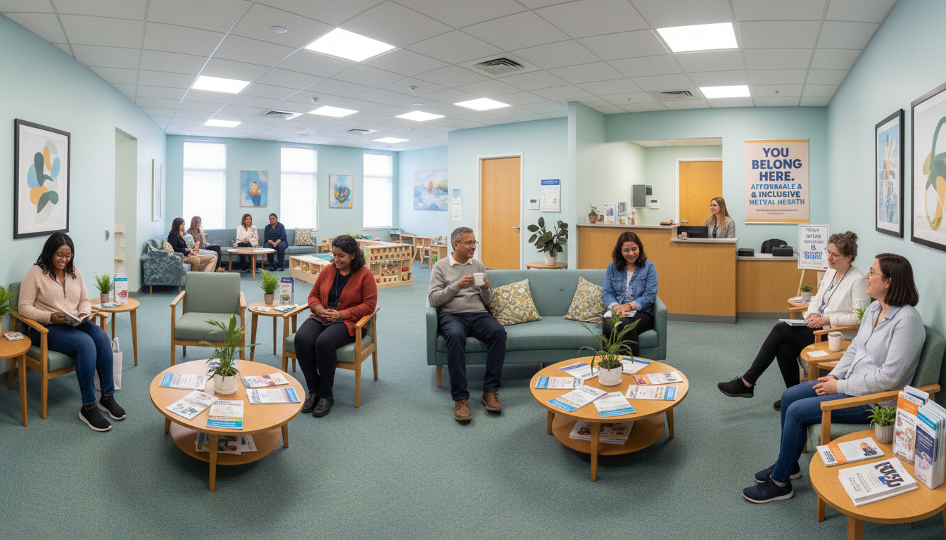 Welcoming community mental health center waiting room
